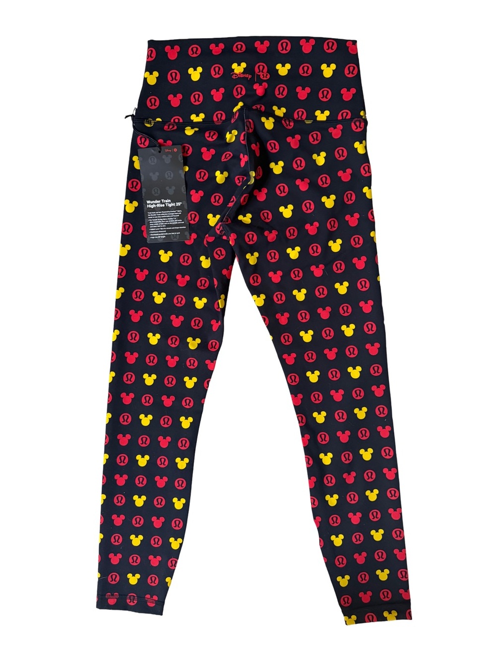 NWT LULULEMON x DISNEY BLACK HIGH WAISTED WUNDER TRAIN LEGGINGS W/ MICKEY MOUSE - Picture 5 of 8